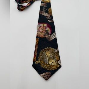 Beekman Place Tie Vintage Globe Compass Map Celestial Chart Print USA 58 inch